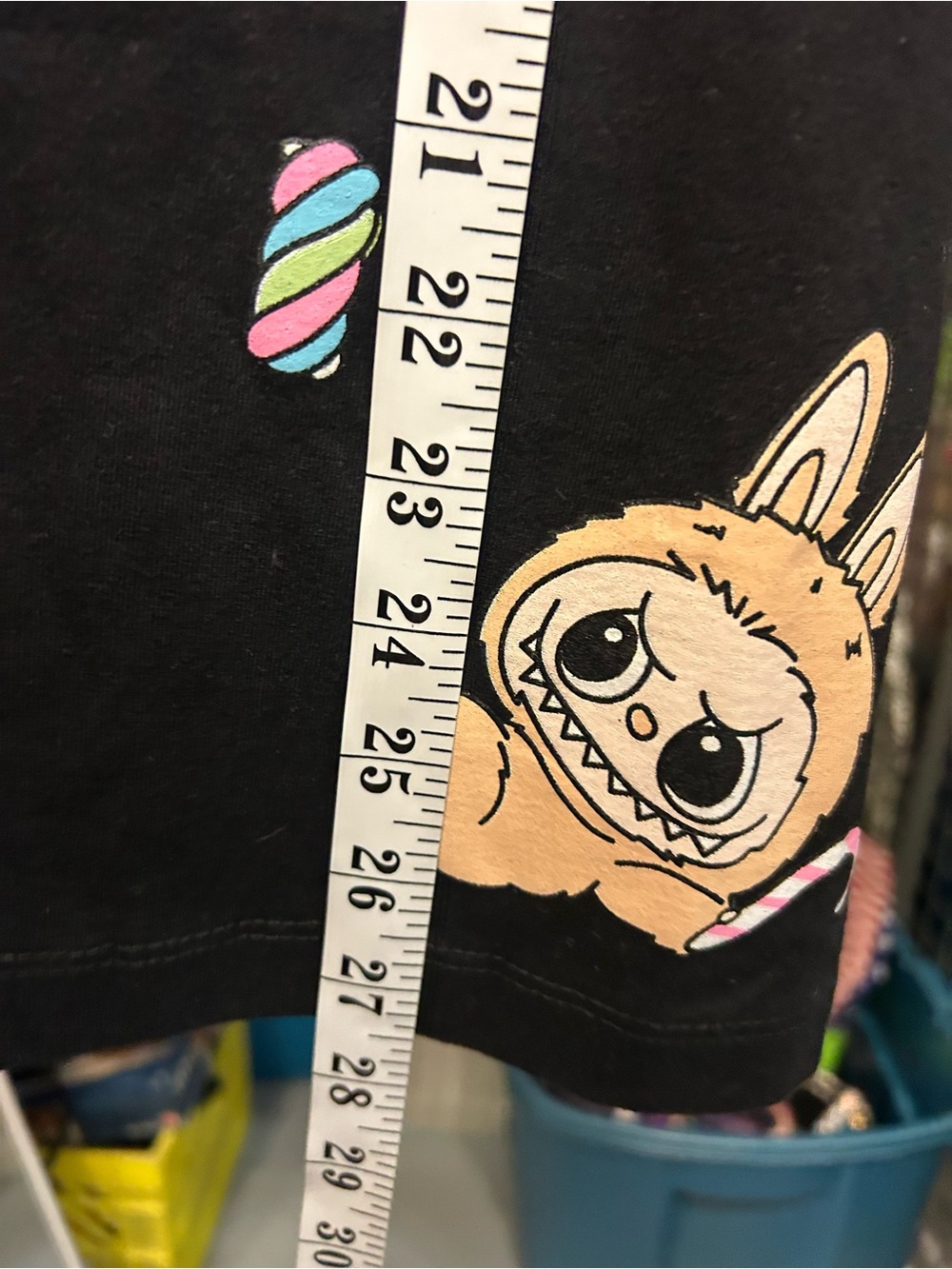 Brand new with tags Black LABUBU Graphic Tee with Colorful Character Print L - Picture 13 of 13